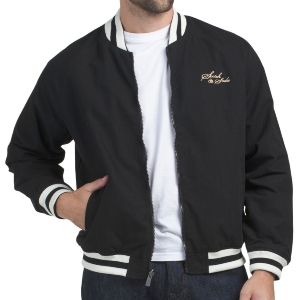 NEW Scotch & Soda Men's Reversible Bomber Jacket Cotton Blend XL